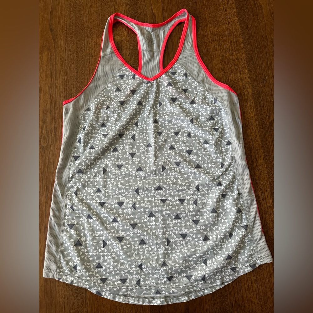 Nike Dri-fit women's S grey geometric print racer back athletic tank top